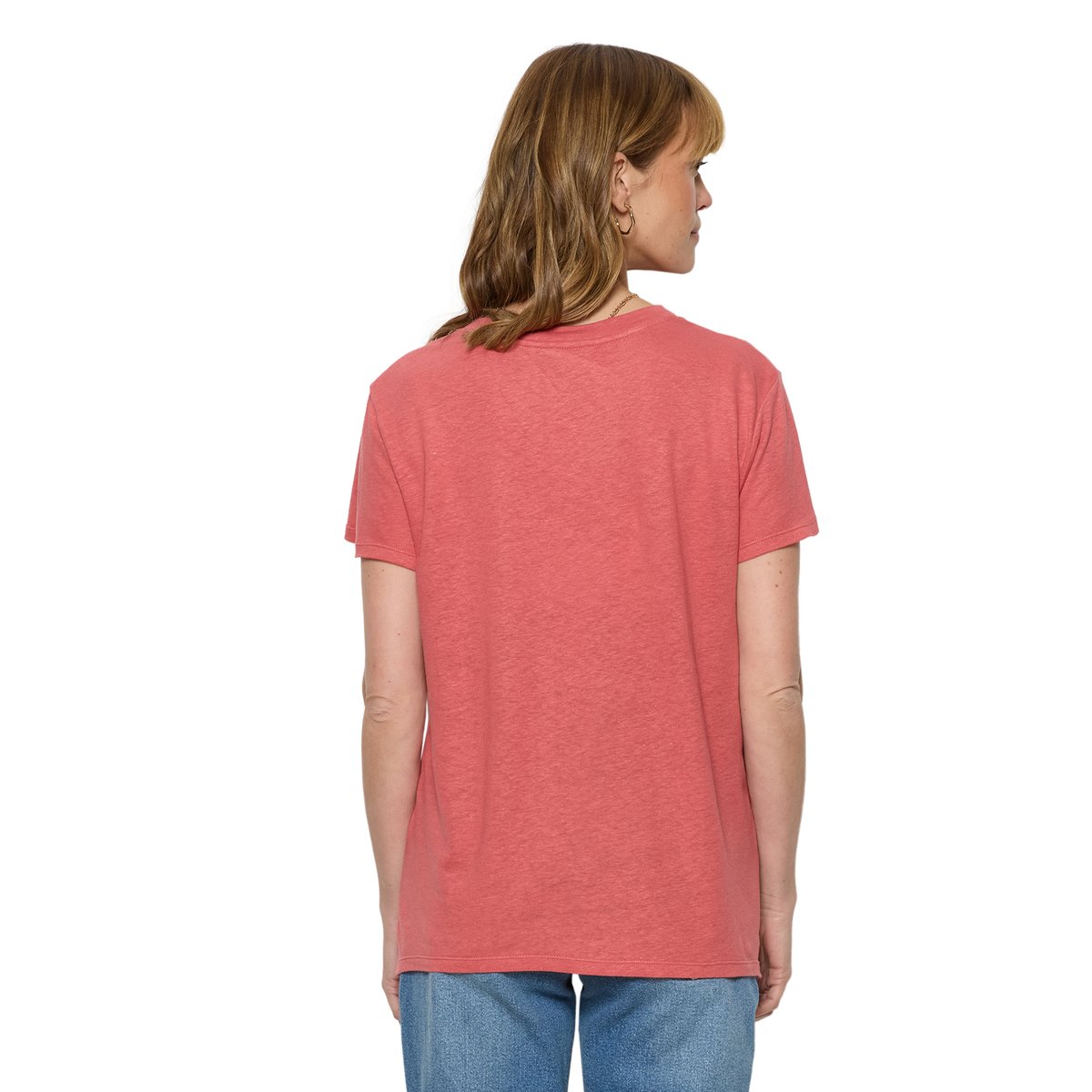 T-shirt grossesse col V vieux rose, VERTBAUDET