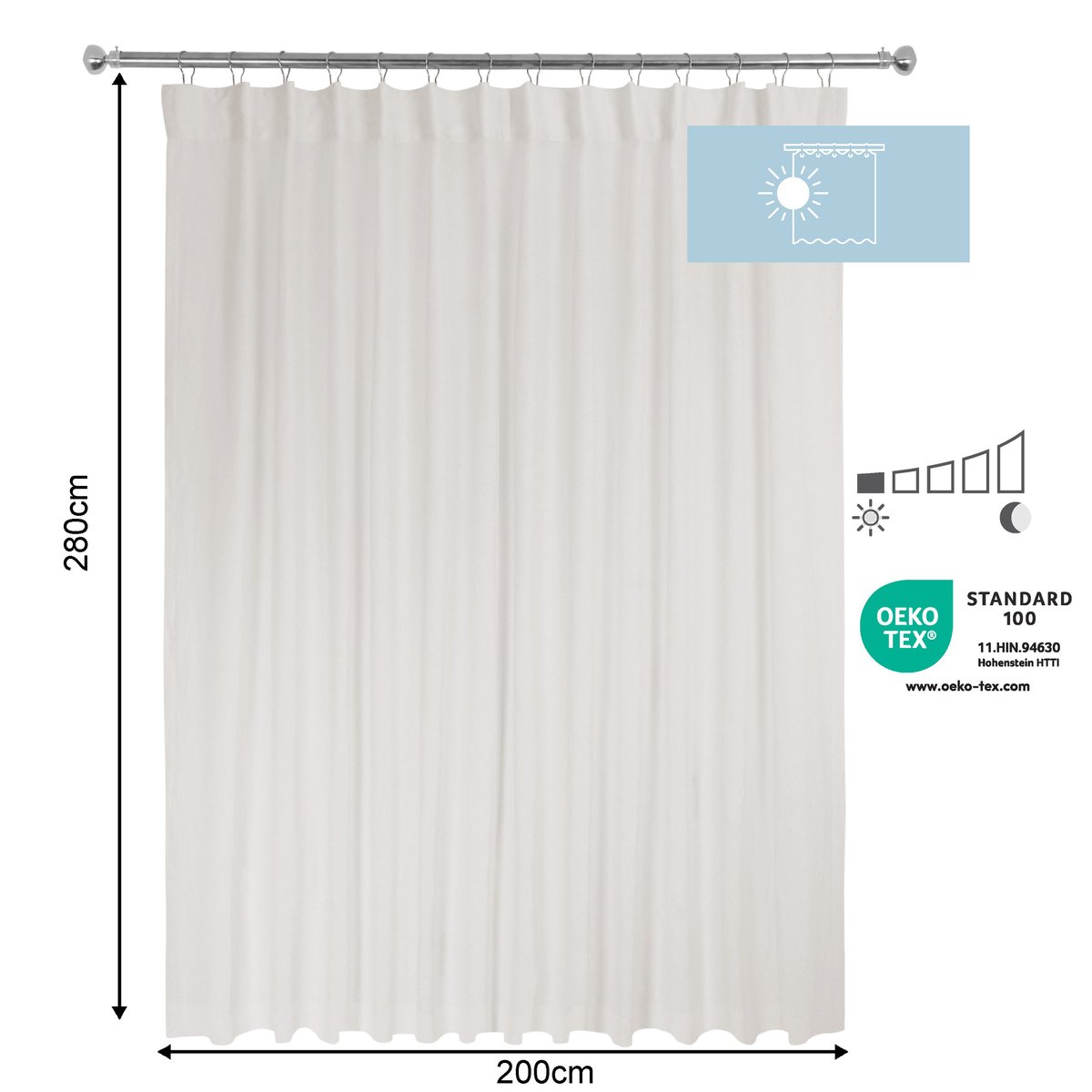 Voilage coton lin, ELARA beige, INSPIRE