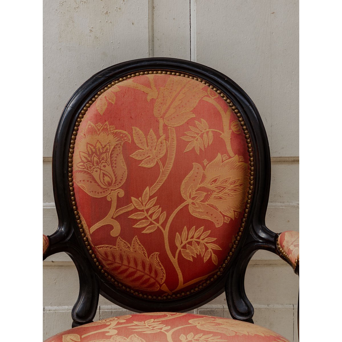 Paire de fauteuils Napoléon III en bois et tissu Ernest N°972 - Bon état noir, DEBONGOUT