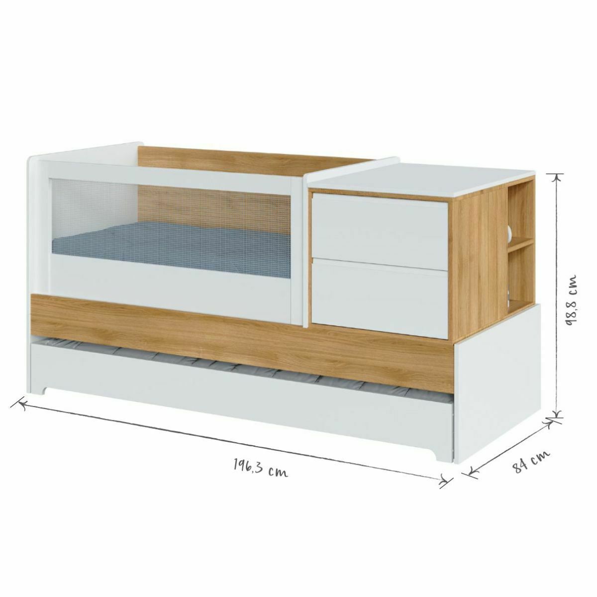 Lit bébé multifonction ALBA bois, AKITEN RETAIL