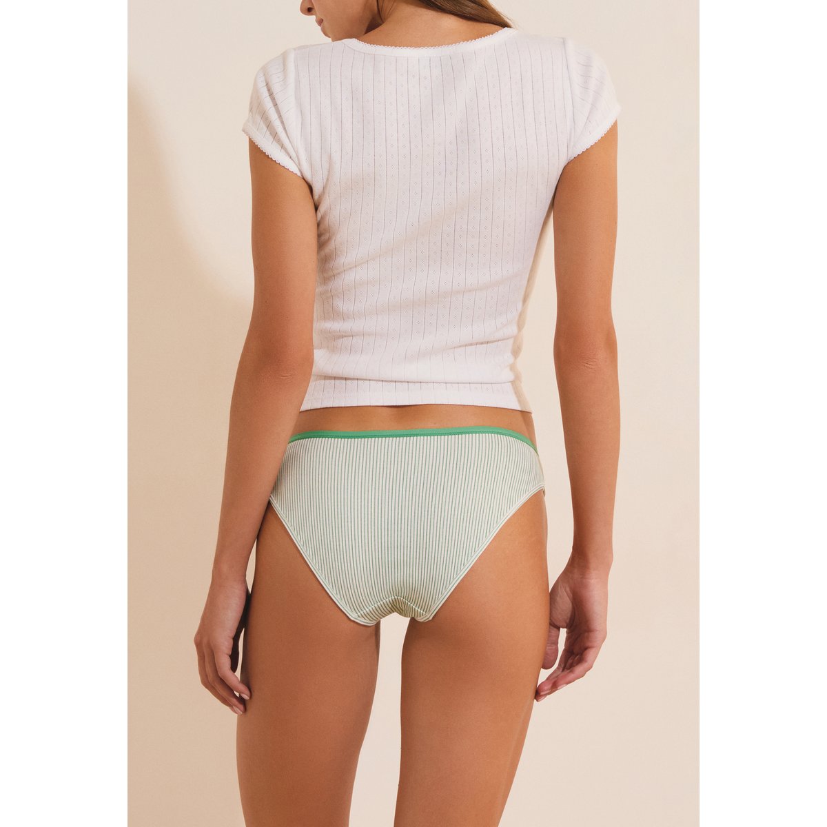 Lot de 3 culottes en coton JOHNNIE vert, ETAM