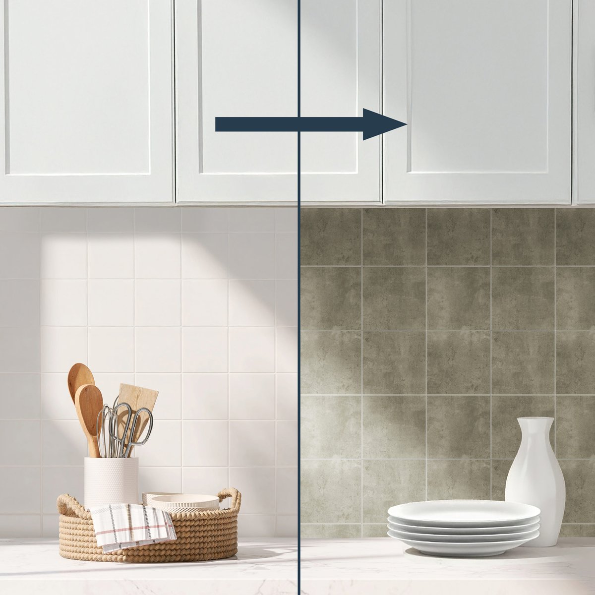 Crédence adhésive murale 3D - Effet pierre 4 pièces couleur unique, DOUCEUR D'INTÉRIEUR
