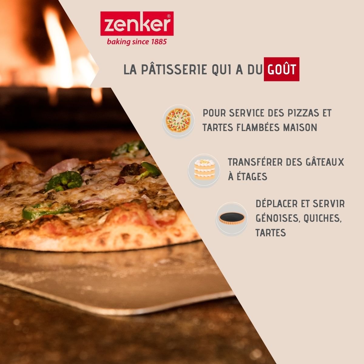 Set de 2 ustensiles pelle à gâteau et pelle à pizza SMART PASTRY gris, ZENKER