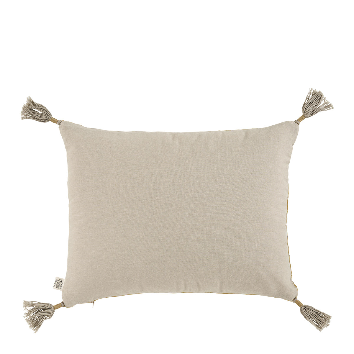 Housse de coussin en velours de coton safran, BLANC D’IVOIRE