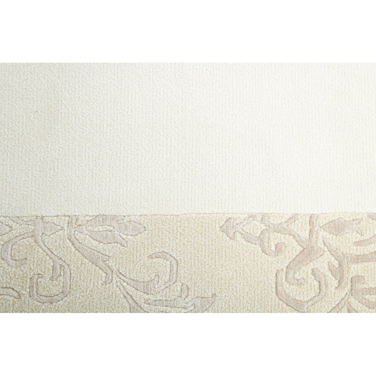 Tapis noué main en laine et viscose blanc multicolore, THEKO