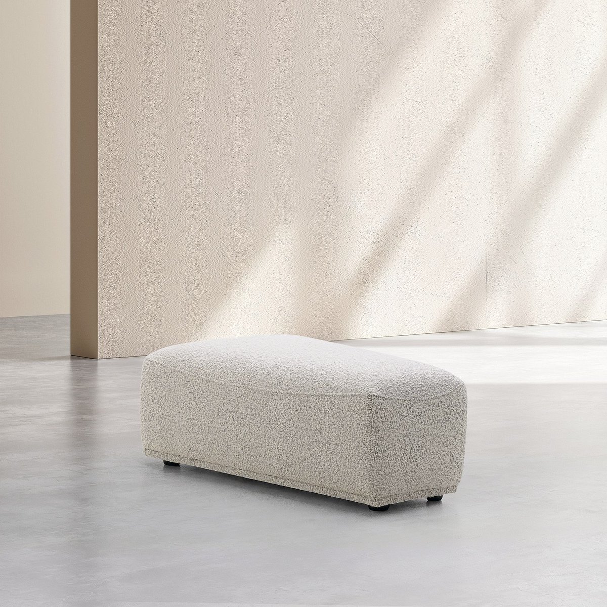 Repose-pieds tissu, tissu RUDOLF gris, HABITAT