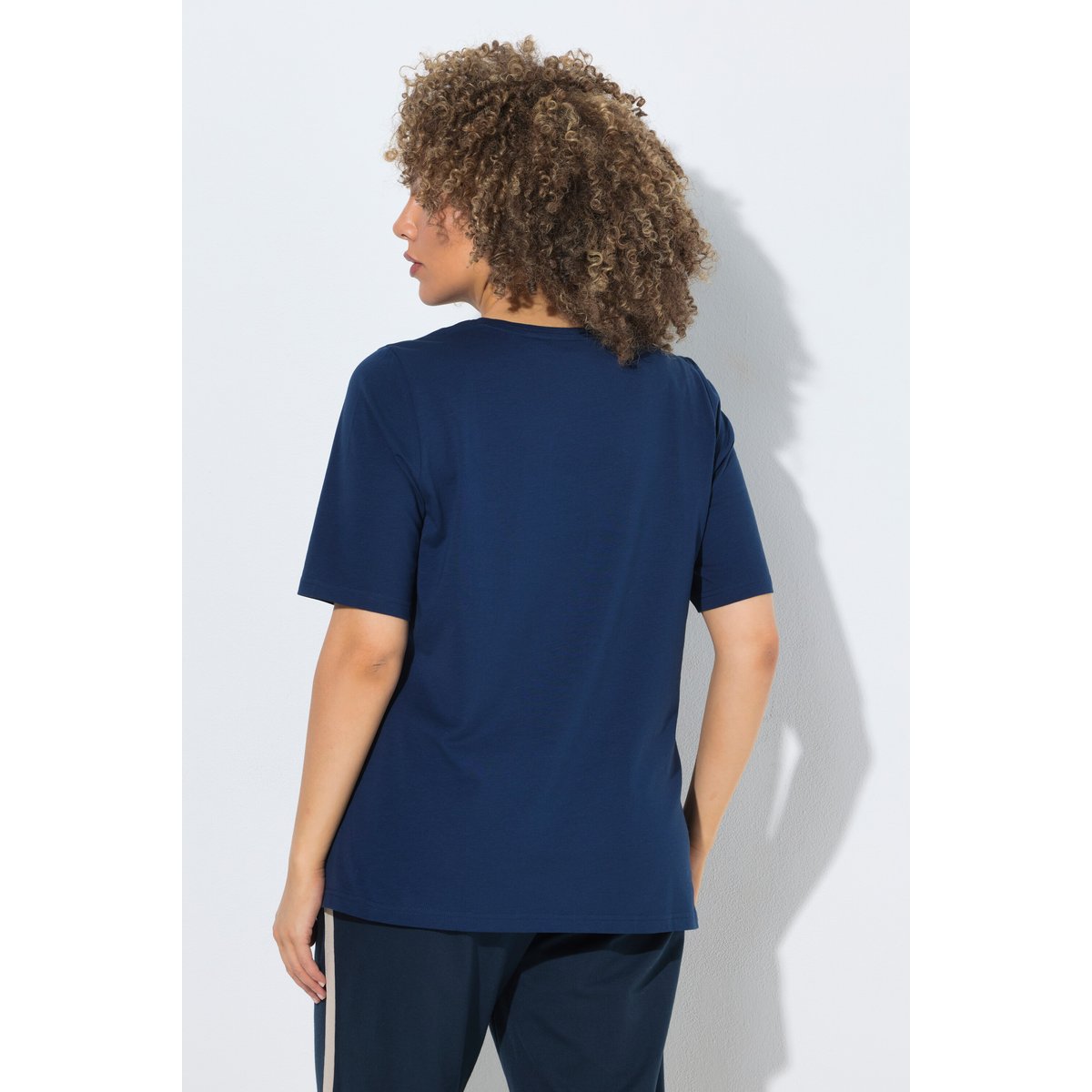 T-shirt motif imprimé Feeling Good bleu encre, ULLA POPKEN