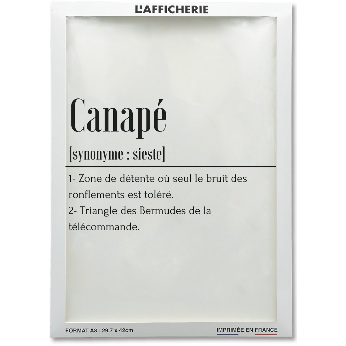 Affiche Définition Canapé blanc, L'AFFICHERIE