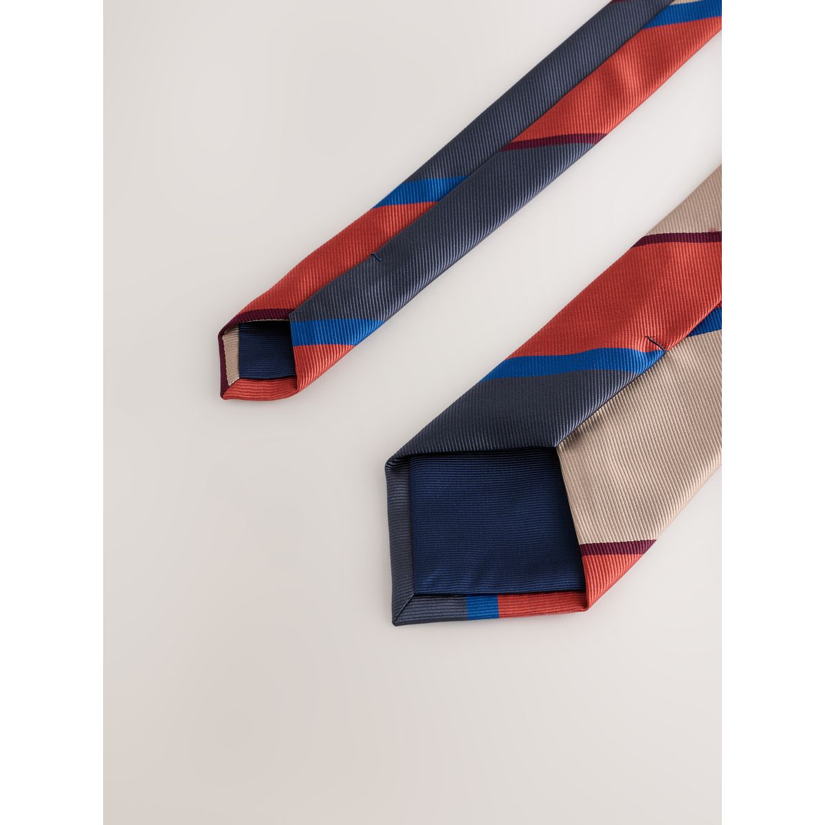 Cravate rayée rouille/bleu, NEXT