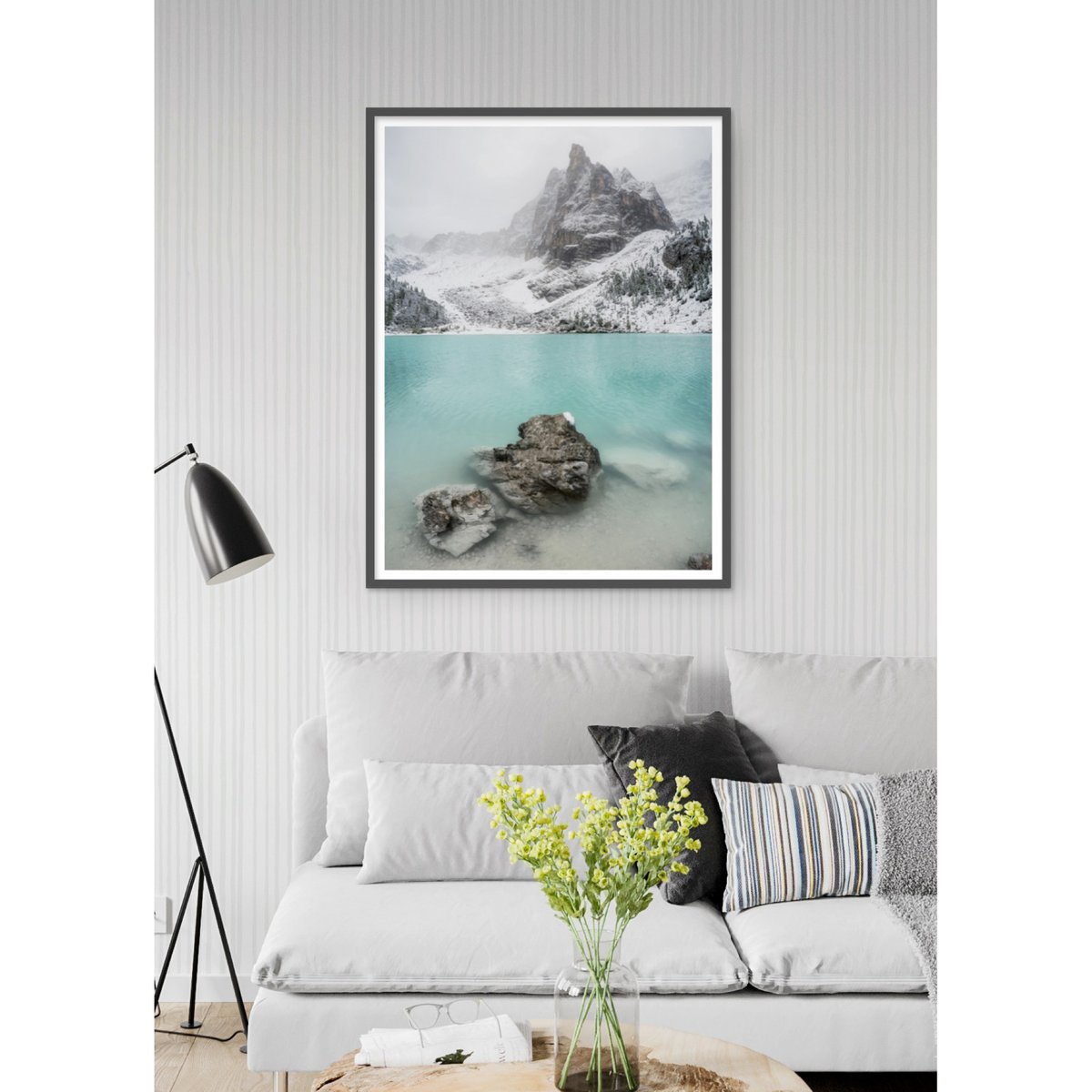 Poster Nature Winter Lake blanc, L'AFFICHERIE