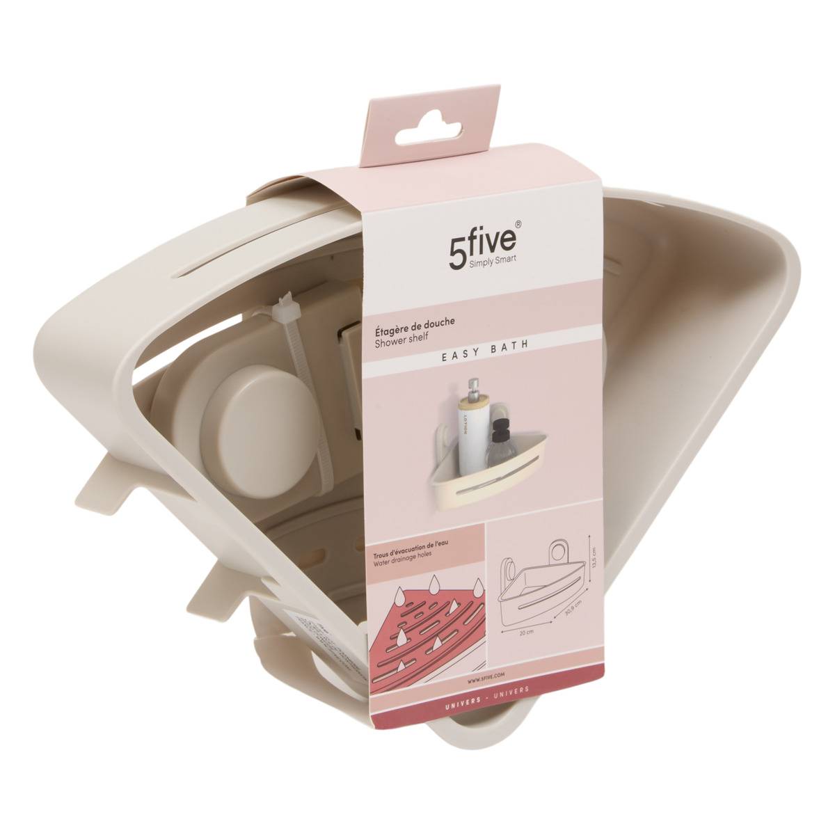 Étagère d'angle EASYBATH beige, 5FIVE SIMPLY SMART
