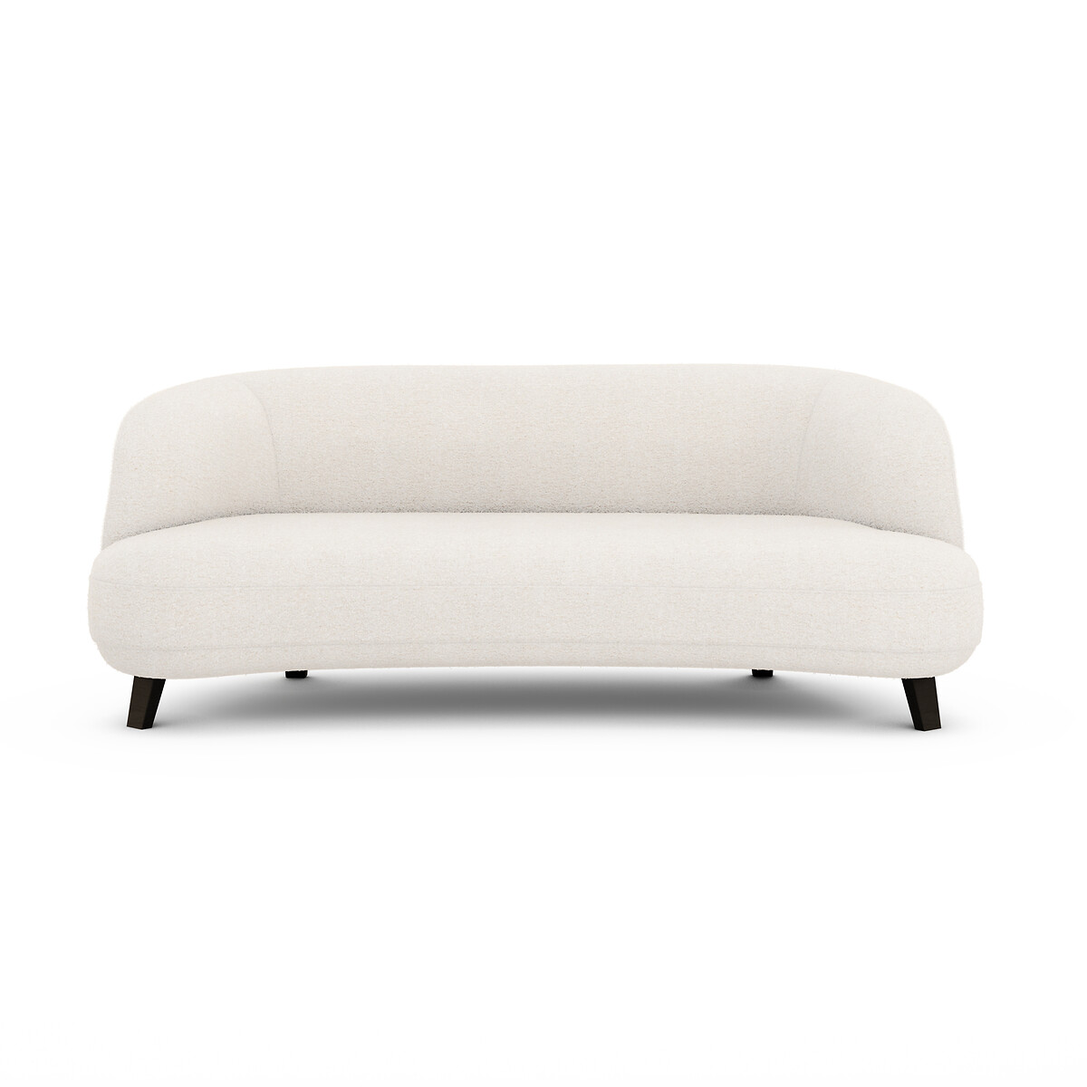 Canapé droit, 3 places, en tissu polyester bouclette, ROSEBURY craie, AM.PM X EMMANUEL GALLINA