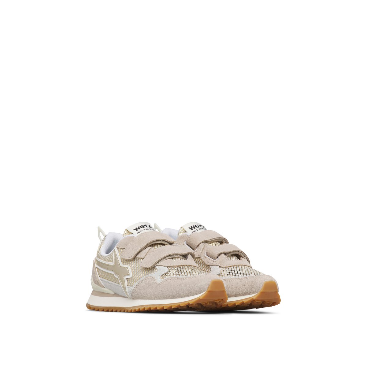 Baskets en daim et tissu technique JET VL-J. beige-or, W6YZ