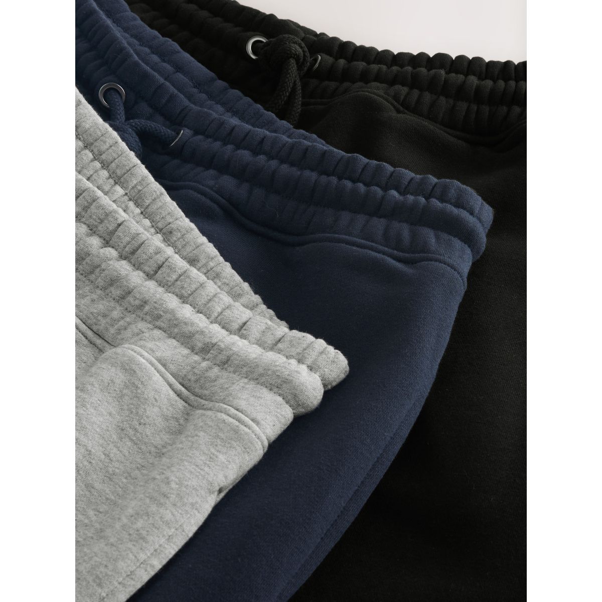 Jogging droit en jersey de coton, lot 3 noir/bleu marine/gris, NEXT