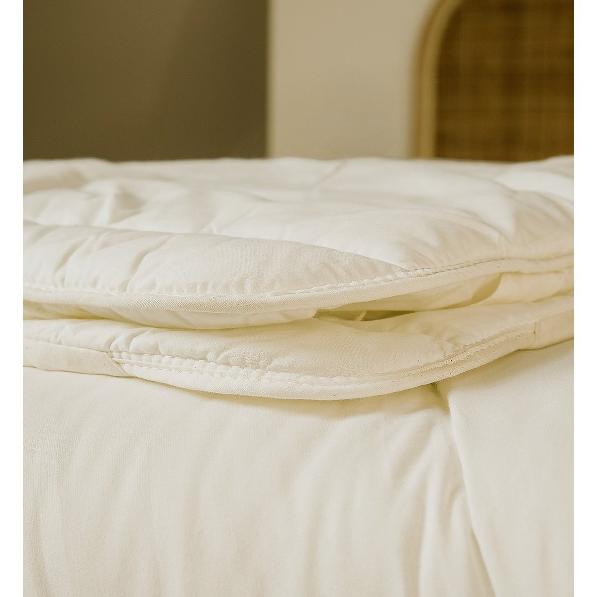 Couette Adulte Enveloppe Coton Bio 4 saisons MAUI couleur unique, KADOLIS