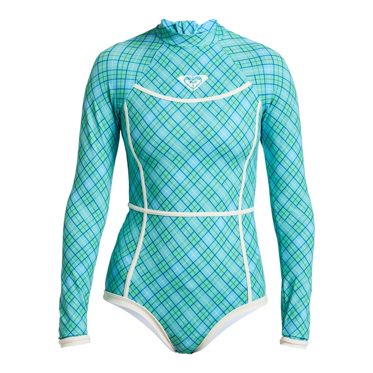 Maillot une pièce manches longues GO GIRL SURF. vert katydid as if plaid, ROXY