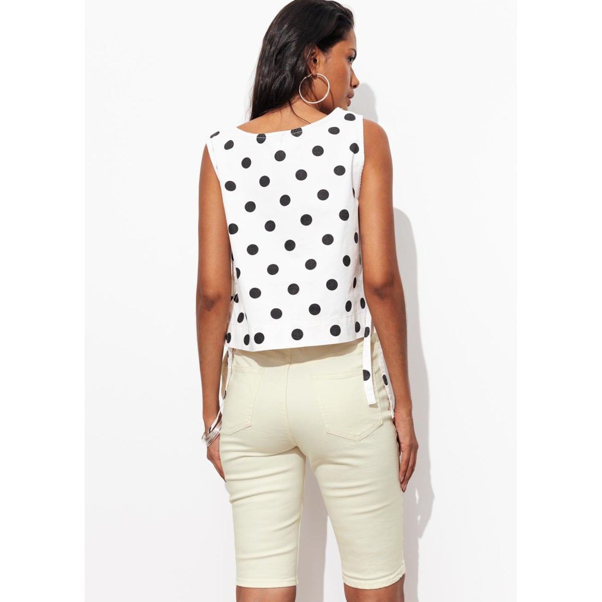 Bermuda slim en toile ecru, PROMOD