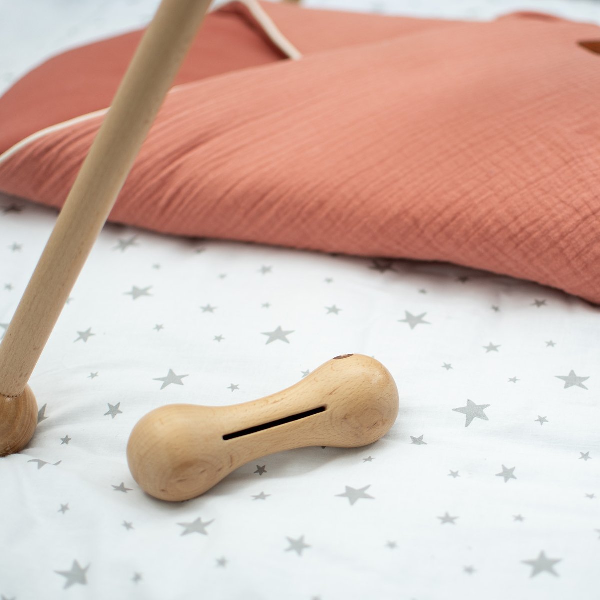 Coffret de 3 hochets en coton et bois naturel SENSO elephant, SEVIRA KIDS