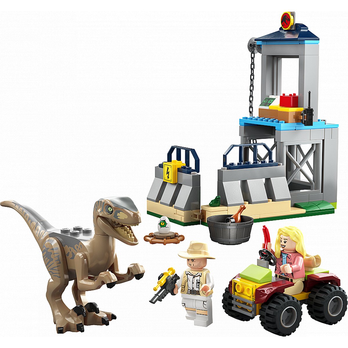 Jurassic Park L'évasion du vélociraptor multicolore, LEGO