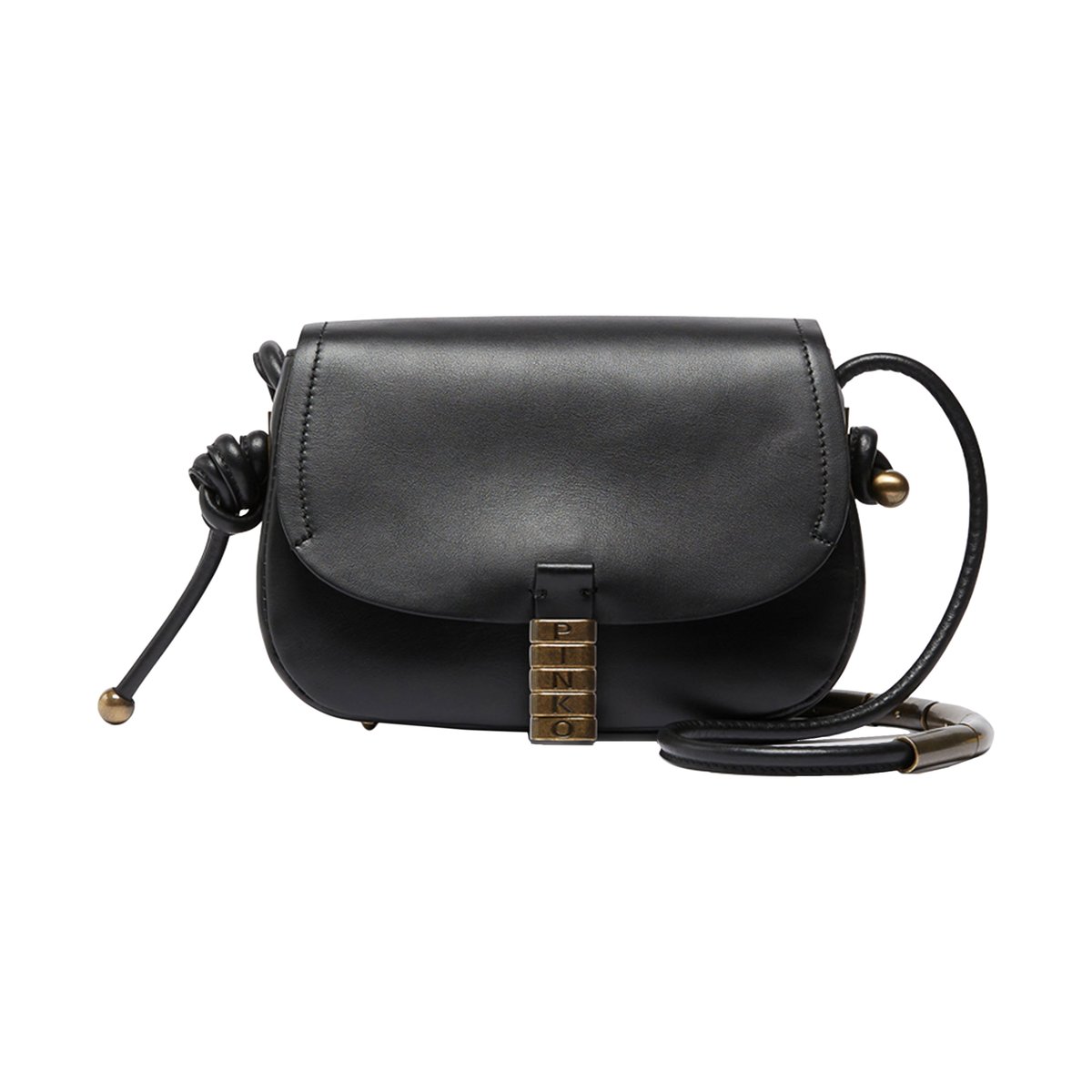 Sac à Main Saddle Mini Vitello Nappato noir, PINKO