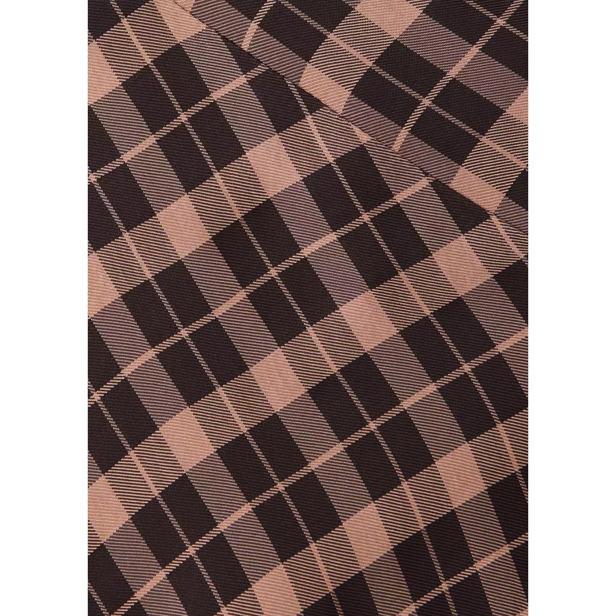 Jupe asymétrique carreaux marron, MANGO