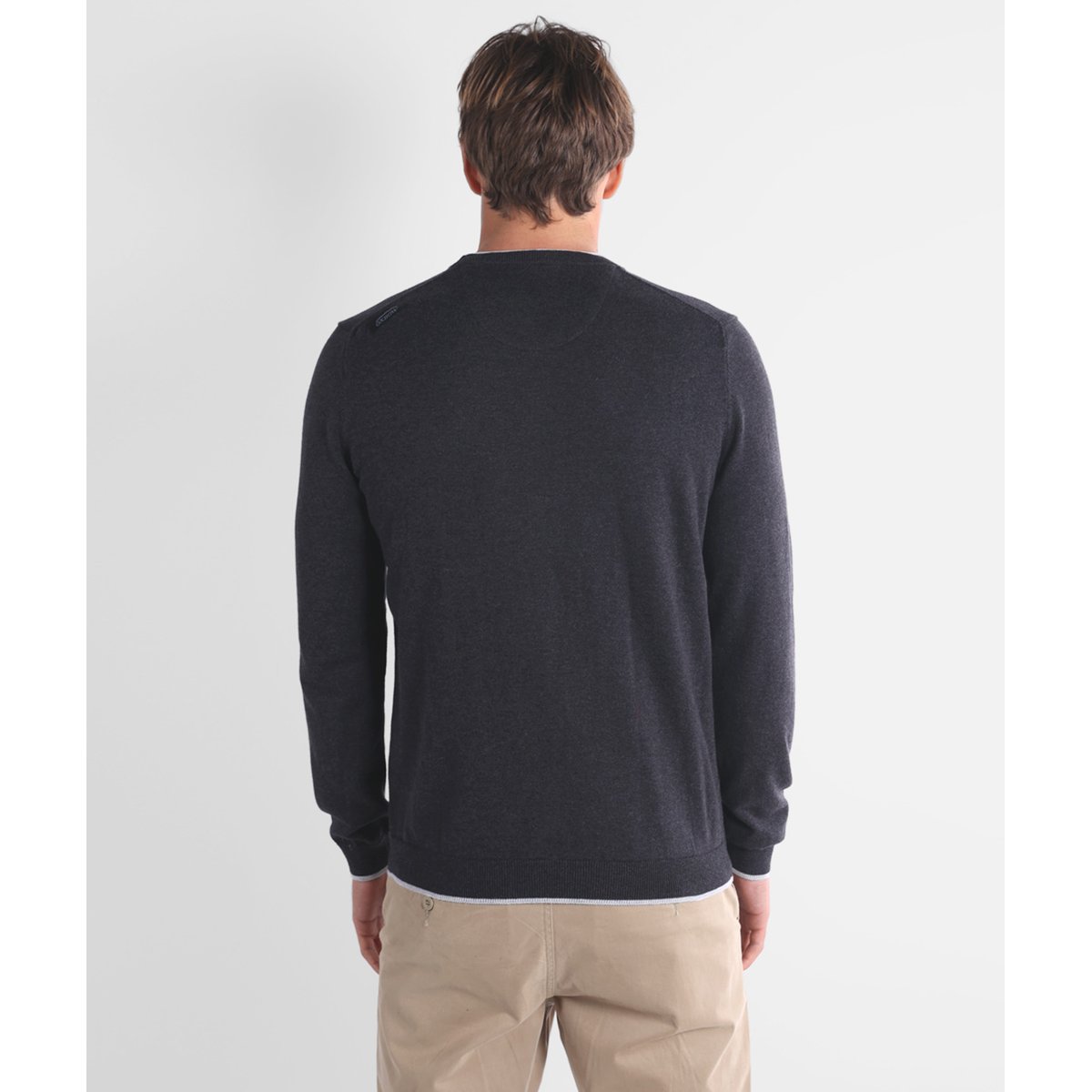 Pull essentiel col rond PERONI noir chine, OXBOW