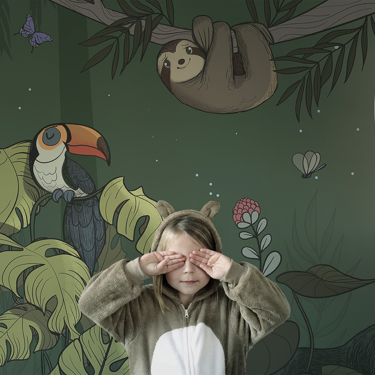 Papier peint panoramique Jungle , 510 x 250cm vert, ACTE DECO