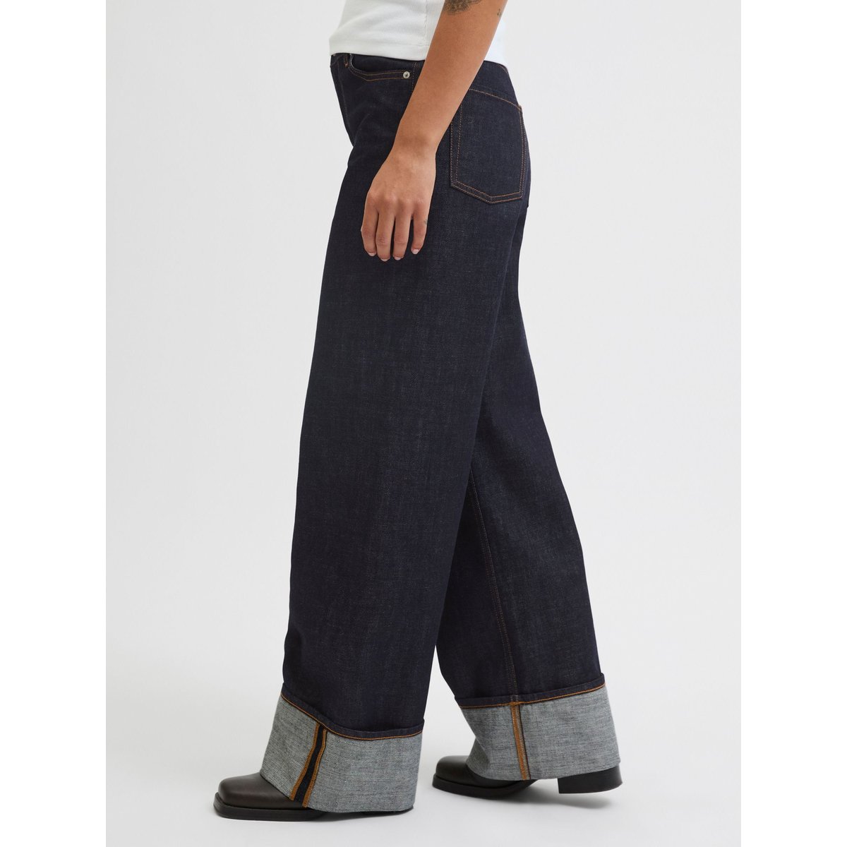 Jean À Coupe Large dark blue denim, JJXX