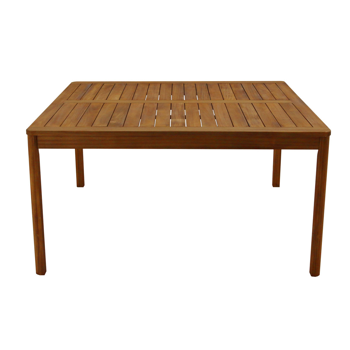 Table de jardin carrée en bois massif L147 cm AKIS naturel, MILIBOO