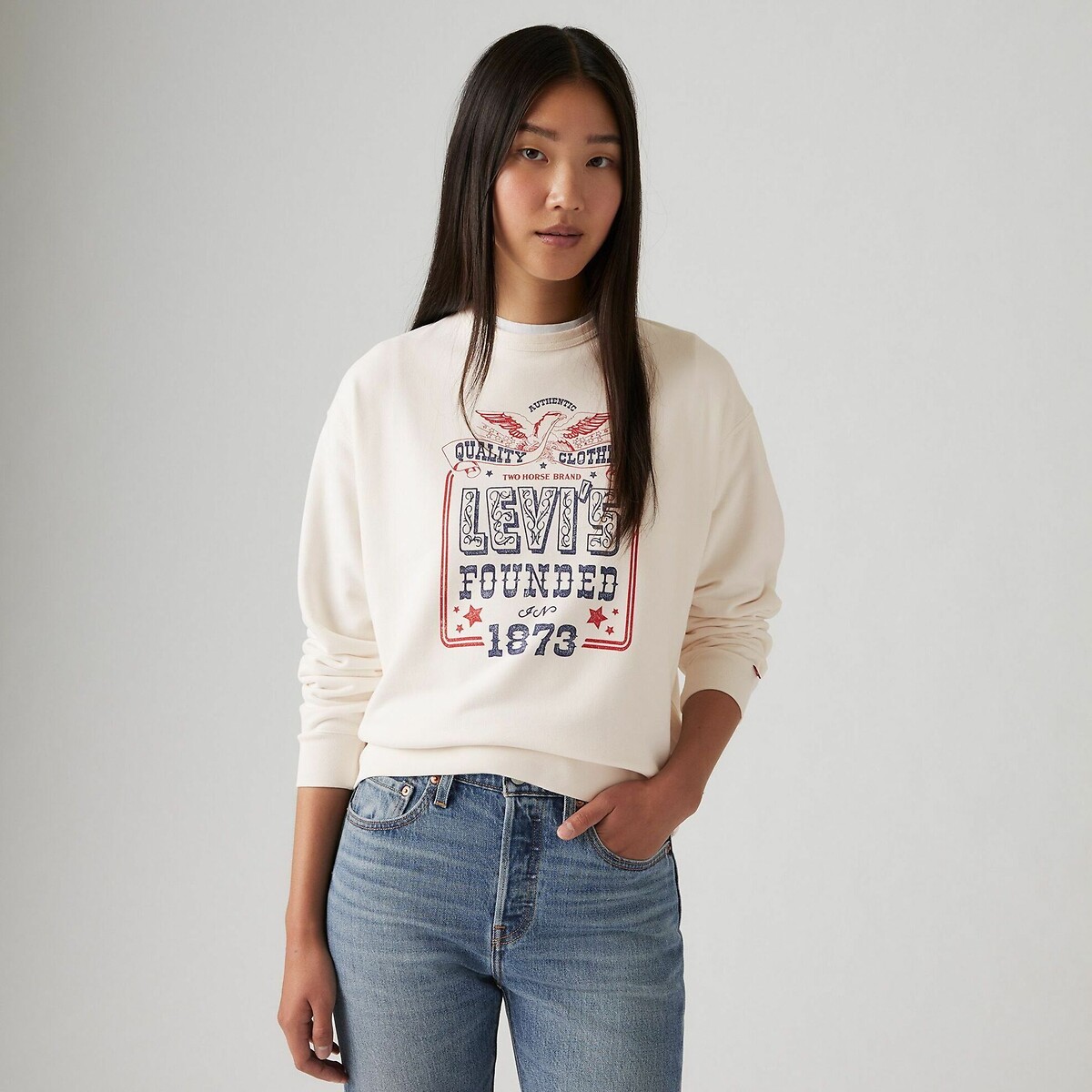Crew Neck Sweatshirt Print off-white, LEVI'S