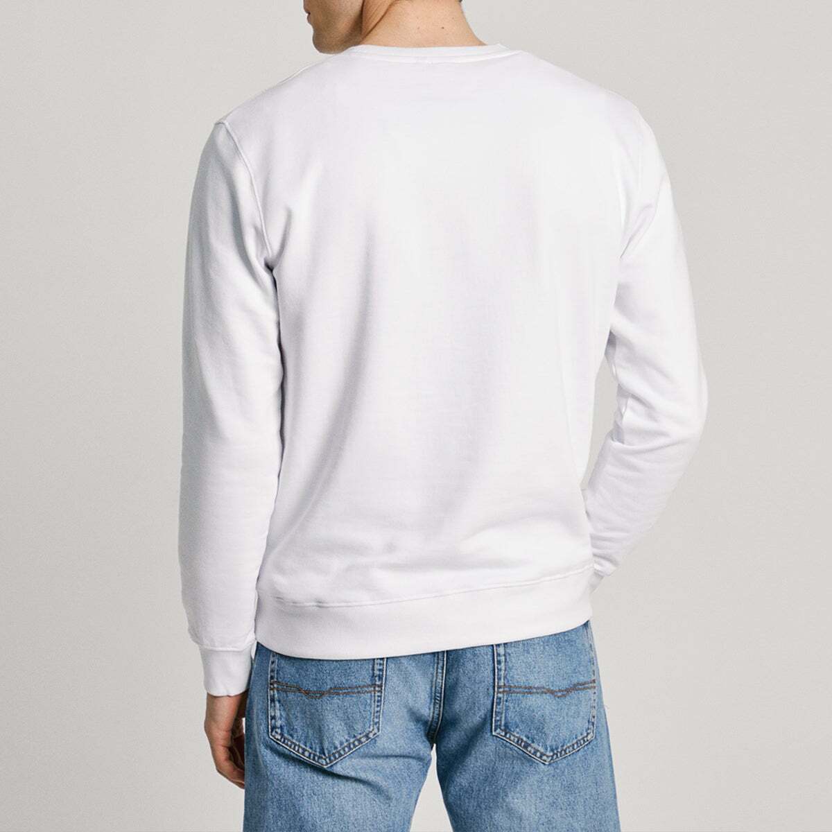 Sweat-Shirt À Col Rond Avec Logo blanc, PEPE JEANS