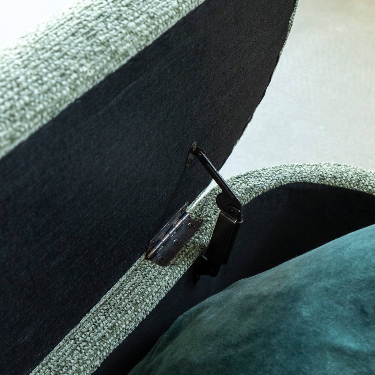Banc en tissu bouclette NÉRIO vert, MADE IN MEUBLES