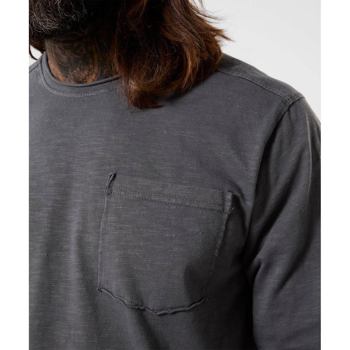 Remarquable Sweat Col Rond Effet Flammé à Bords Bruts gris, JOE BROWNS