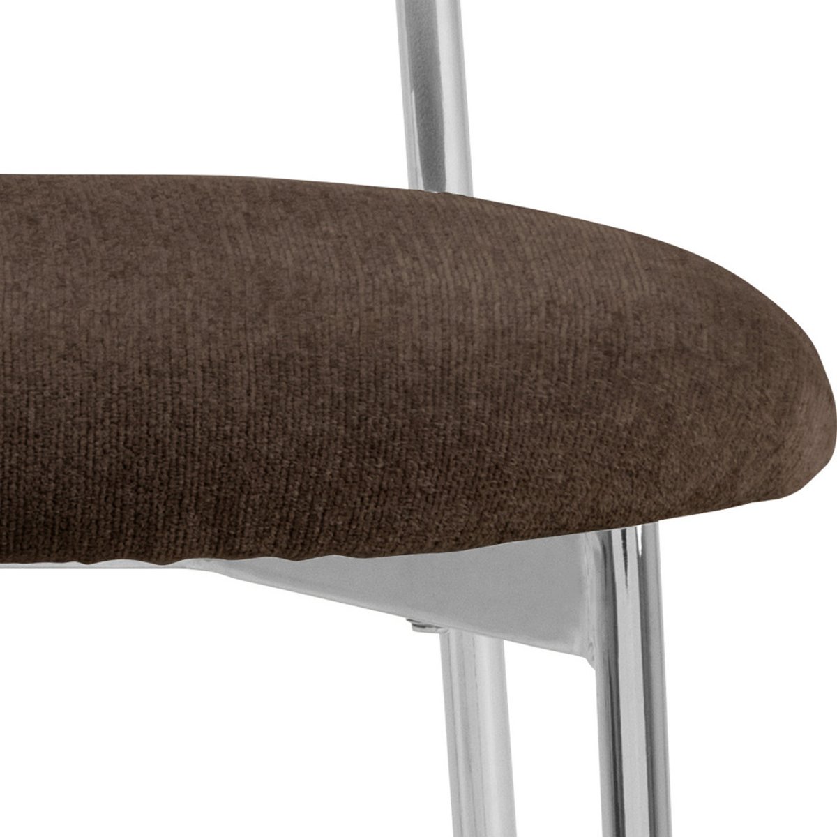 Lot de 2 chaises en tissu pieds chrome- ELLI marron, DRAWER