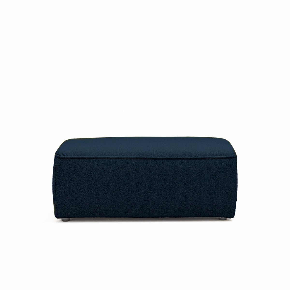 Pouf pour canapé modulable en tissu bouclette- NOOR bleu marine, DRAWER