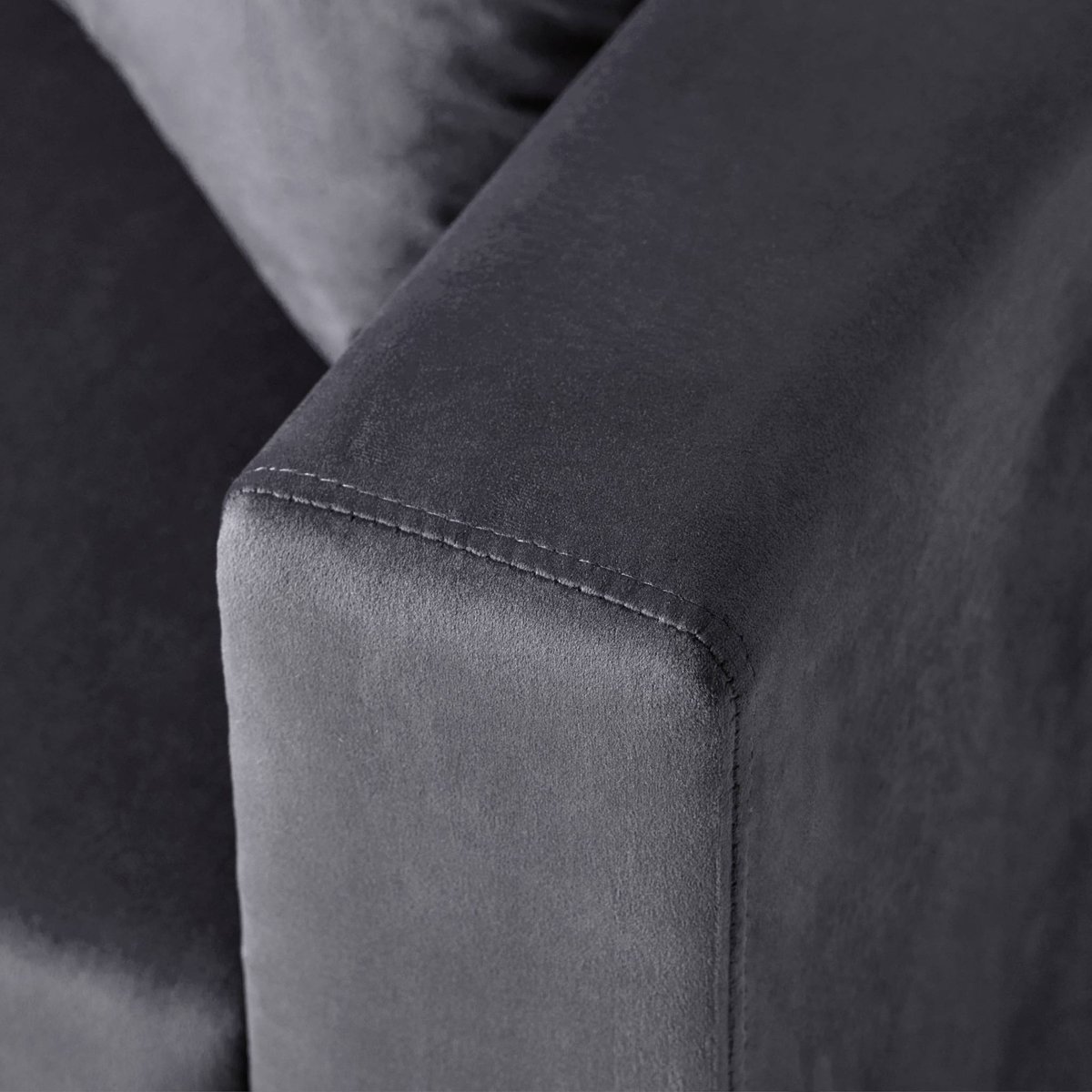 Canapé convertible réversible velours IDA VELOURS gris foncé, SWEEEK