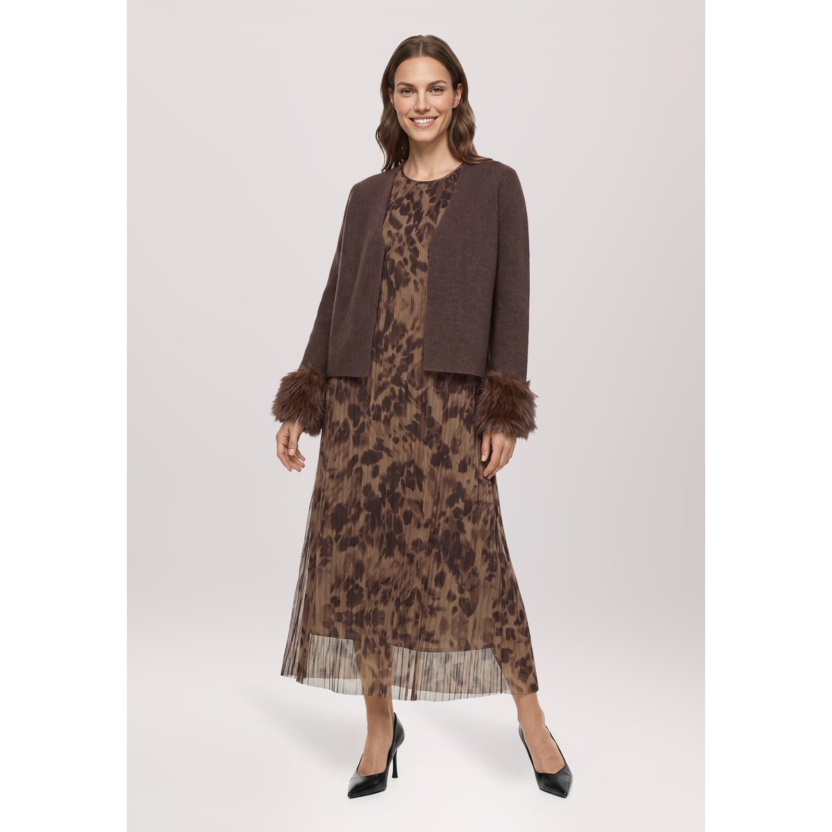 Cardigan en maille à encolure en v muskat, BETTY BARCLAY