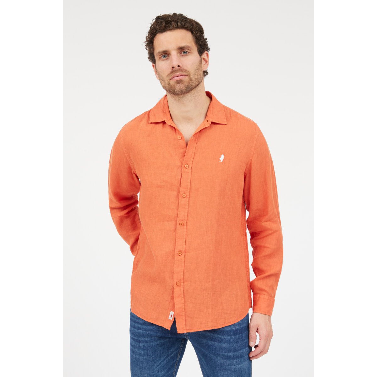 Chemise en lin rouge brique, MCS