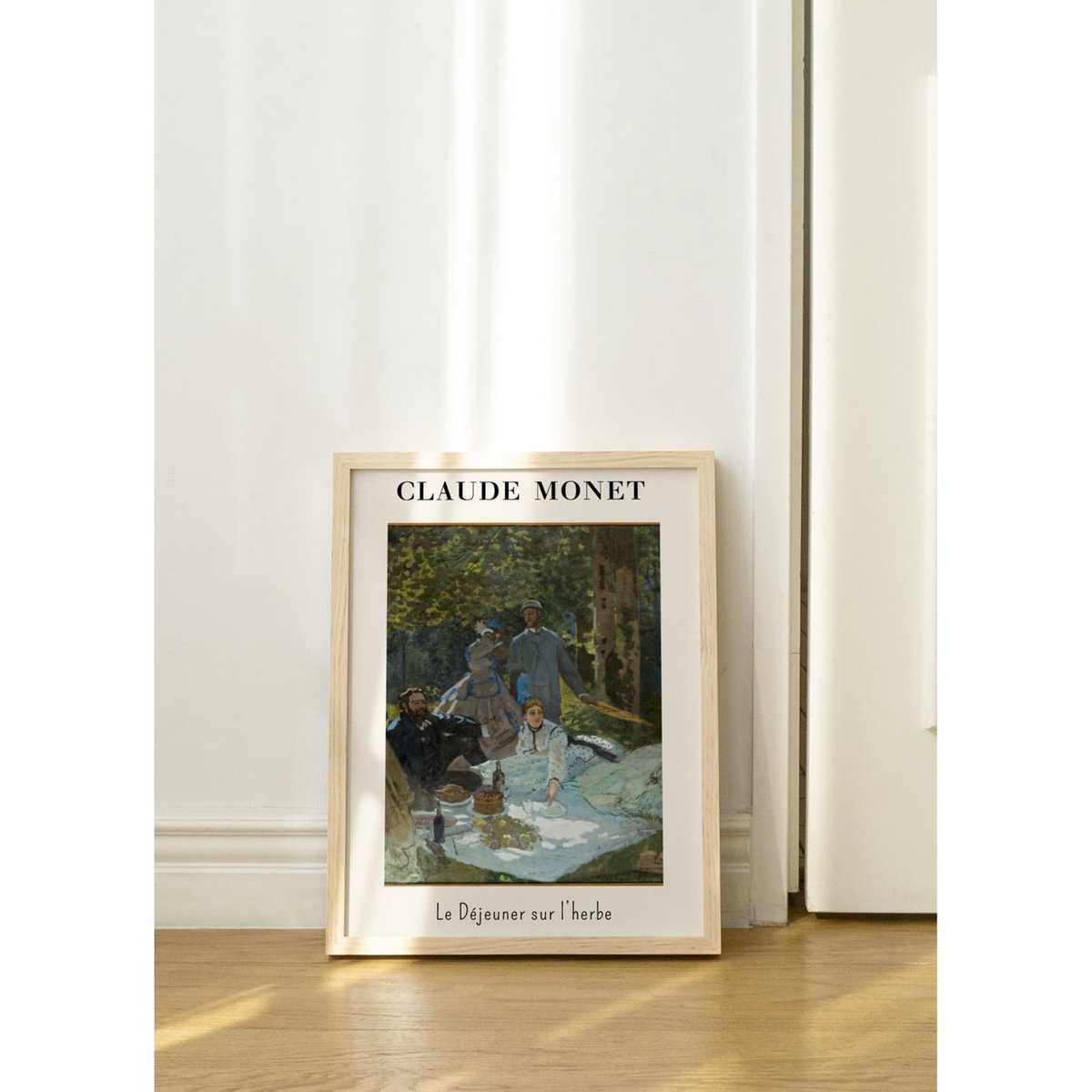 Affiche Claude Monet - Le Déjeuner sur l'Herbe blanc, L'AFFICHERIE