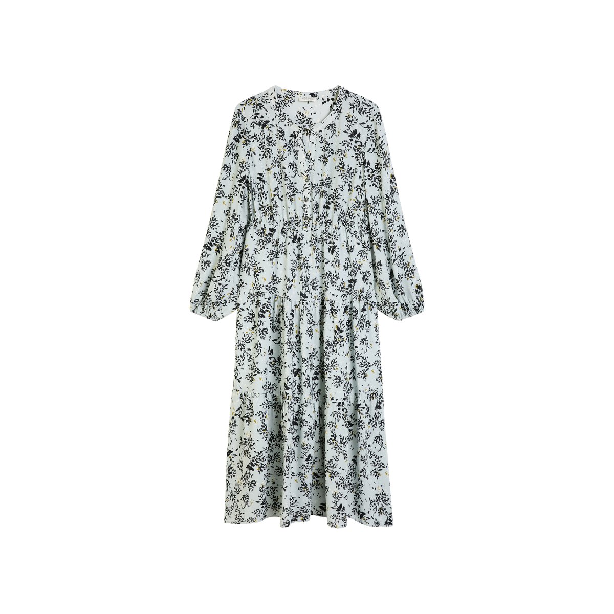 Robe étagée avec imprimé allover relaxed en mélange cupro-viscose bleu clair, MARC O'POLO