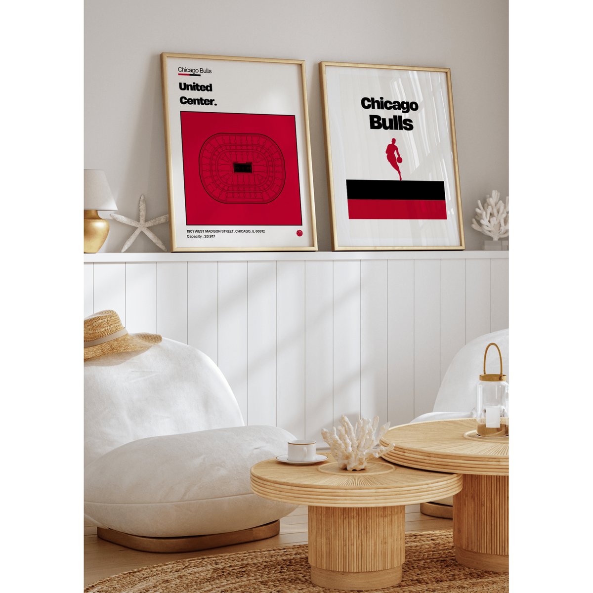 Affiche United Center - Chicago Bulls blanc, L'AFFICHERIE