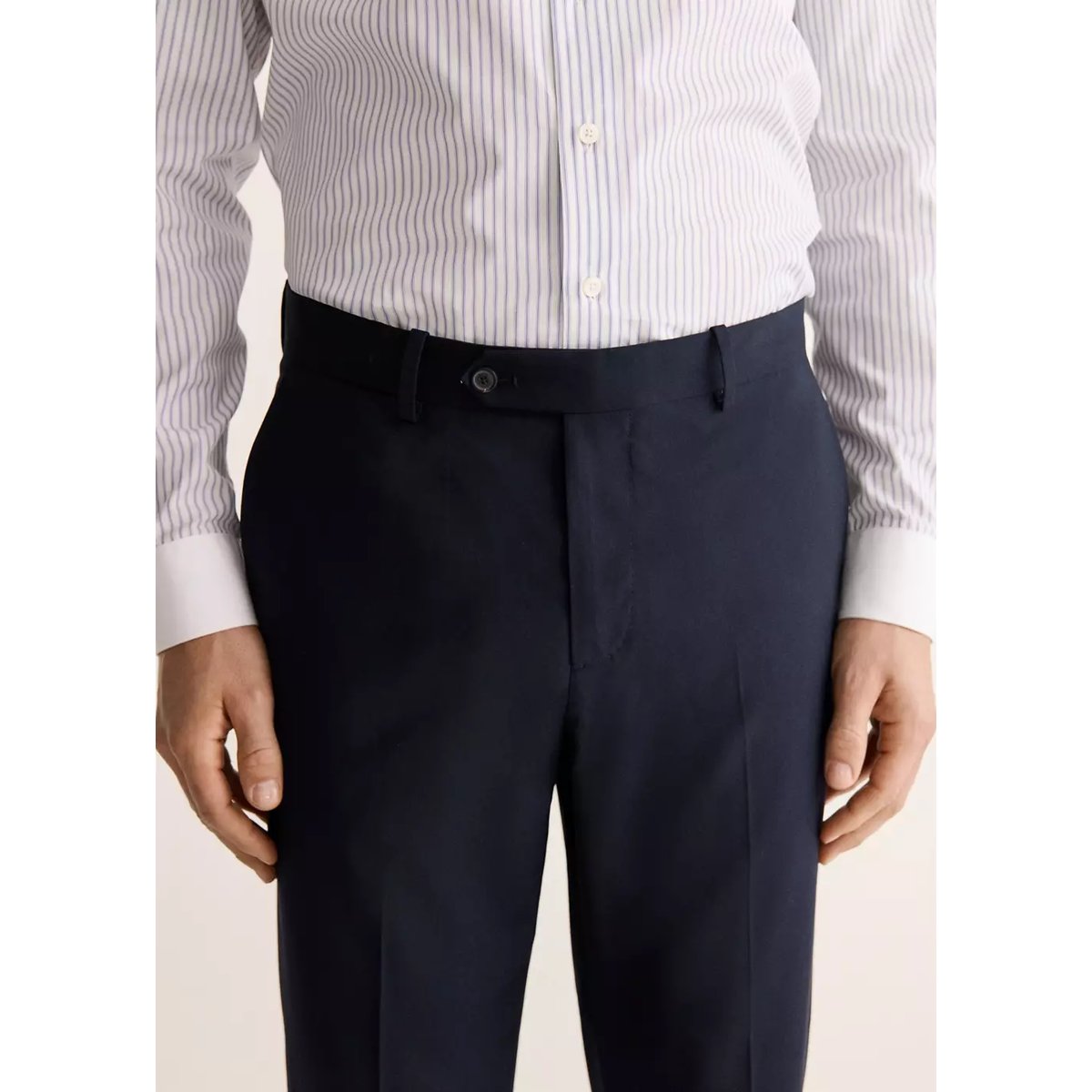 Pantalon de costume Venise 100 % laine bleu marine, MANGO MAN