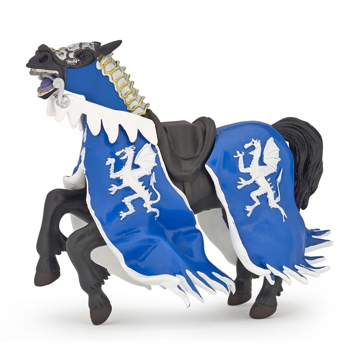 Figurine Cheval du roi au dragon bleu bleu, PAPO