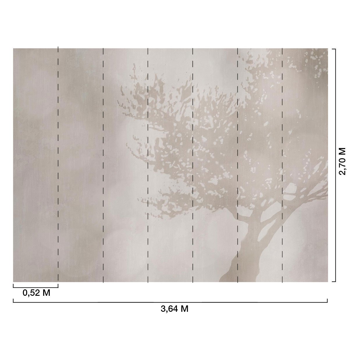 Papier peint a l ombre d un arbre intissé, HEXOA