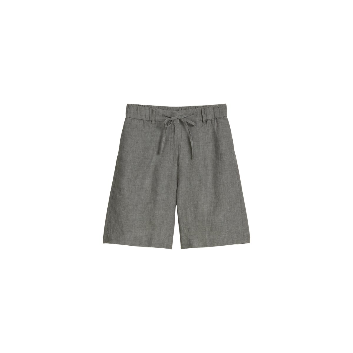 Short en lin droit avec ceinture élastique gris, MARC O'POLO