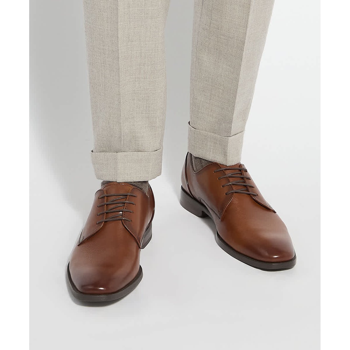 Chaussures Gibson en cuir - SOLE Wide Fit tan-leather, DUNE LONDON