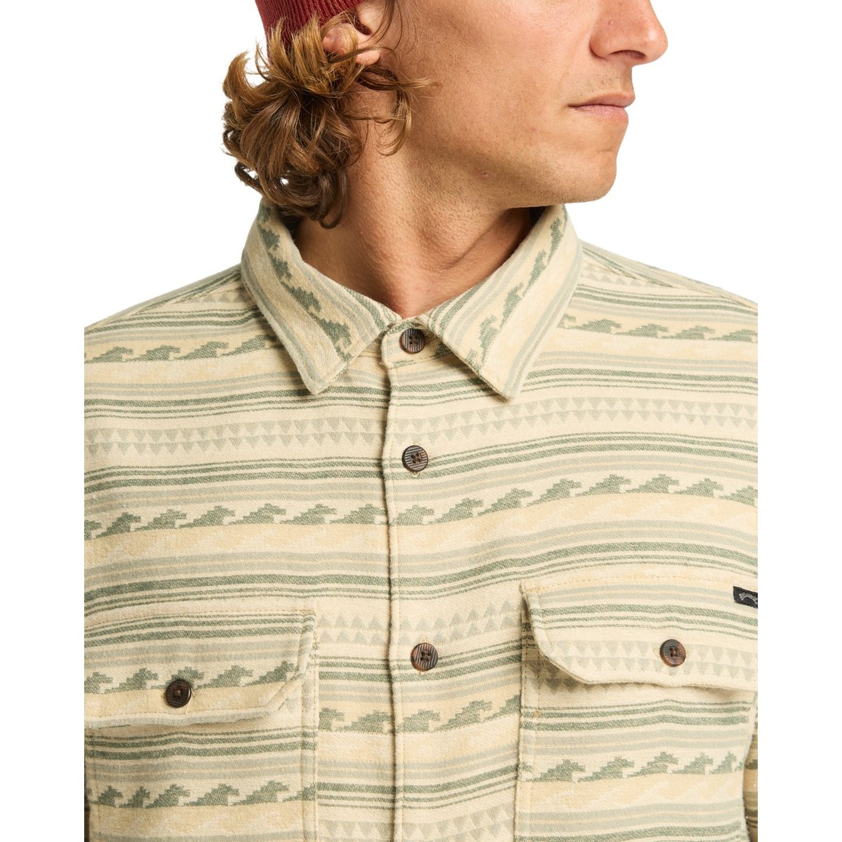 Top tissé texturé tissé teint OFFSHORE JACQUARD FLANNEL vert hunter, BILLABONG