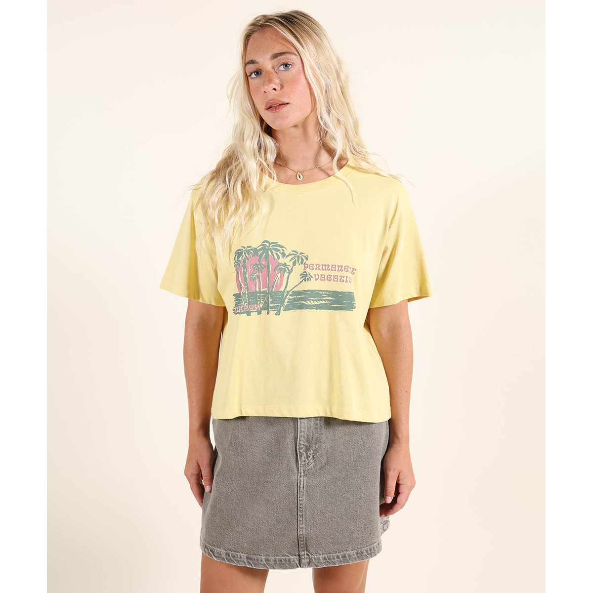 Crop top VACATION lazy yellow, OXBOW