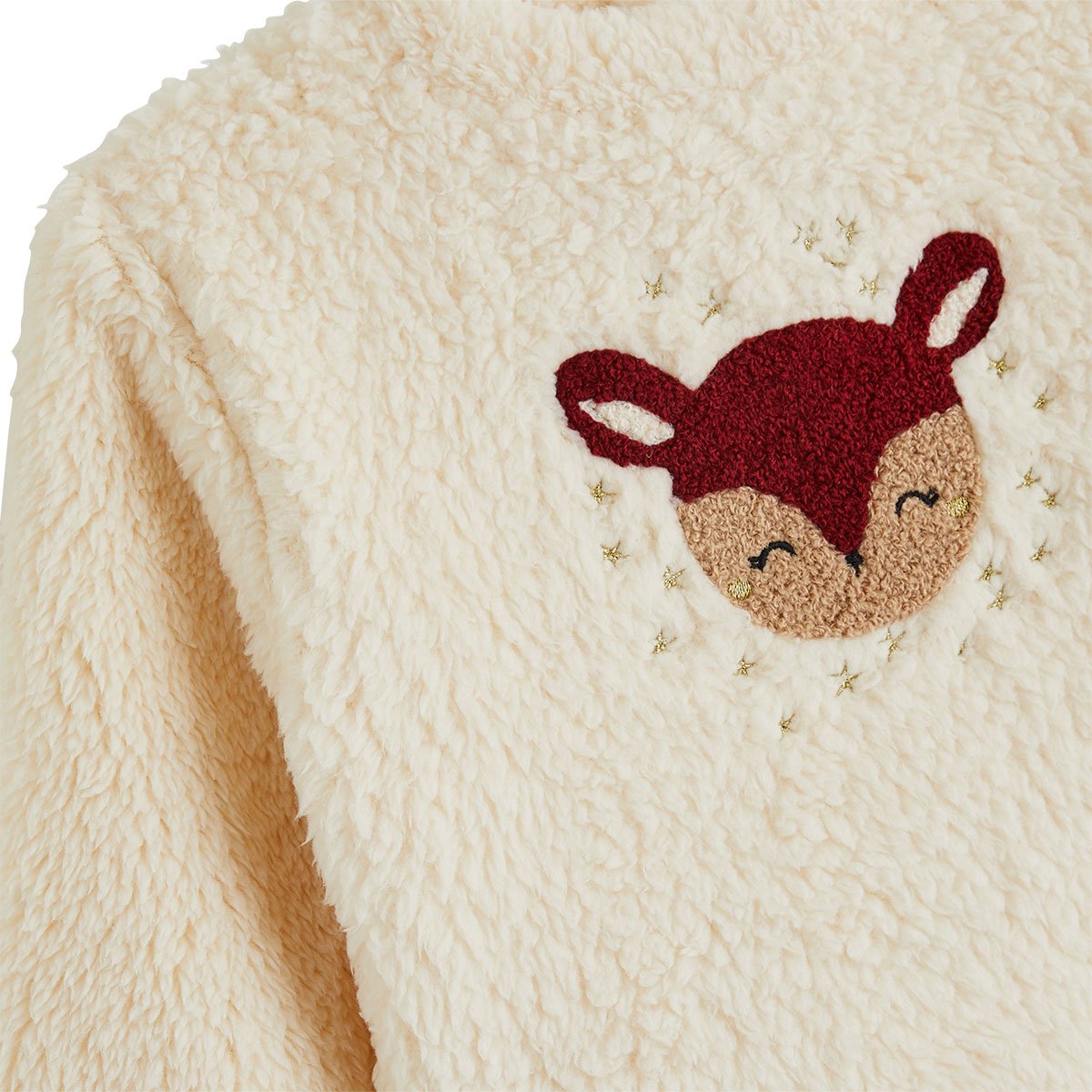 Sweat-shirt bébé en sherpa Grace vanille, PETIT BEGUIN