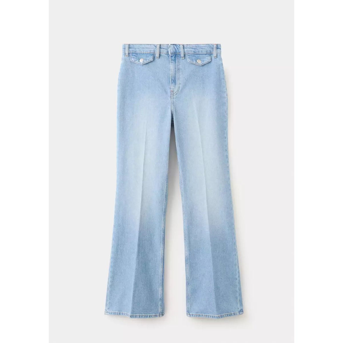 Jean large taille normale avec poches bleu moyen, MANGO